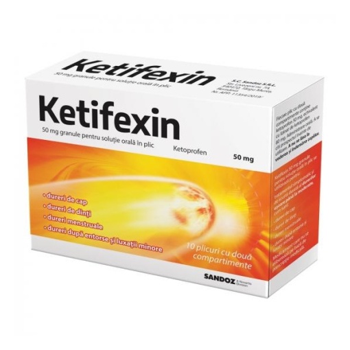 Ketifexin 50mg gran pt sol orala x 10plic Sanpha