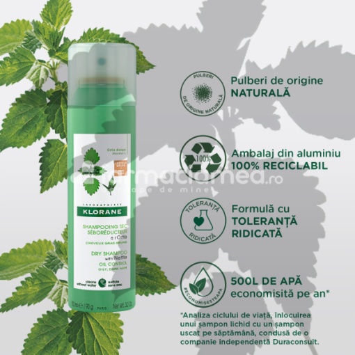 KLORANE sampon uscat urzica nuantator, 150ml
