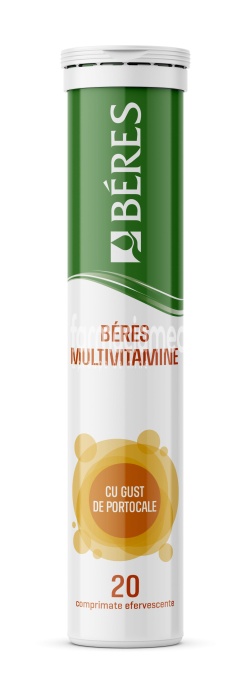 Multivitamine, sustine sistemul imunitar si combate oboseala si epuizarea, 20 comprimate efervescente, Beres
