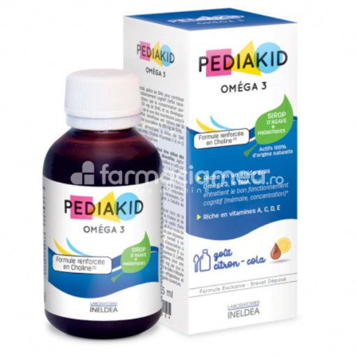 Pediakid Sirop Omega 3 si Vitamina A C D E pt Copii 125ml
