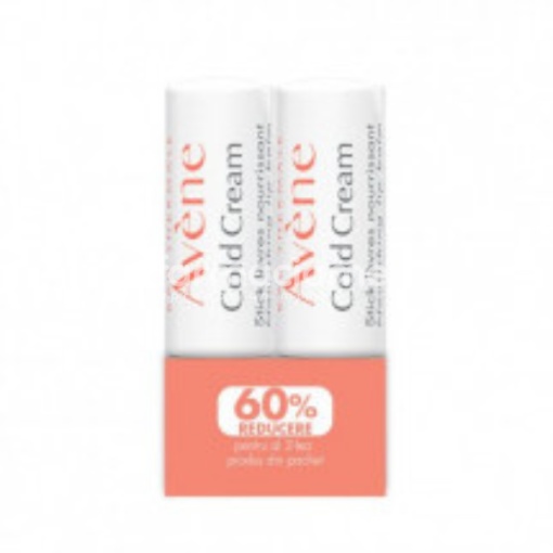 Avene Cold Cream stick de buze Pachet 1+1 (60% reducere la al doilea produs), 4 g