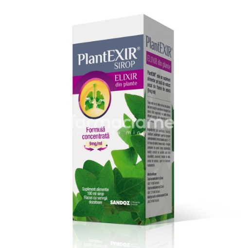 PlantEXIR sirop, frunze de iedera, tuse, 100 ml, Sandoz