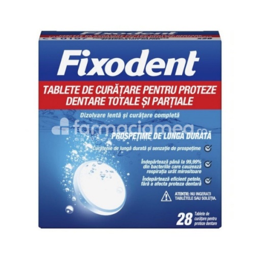 Fixodent tablete de curatare pentru proteze dentare, 28 tablete