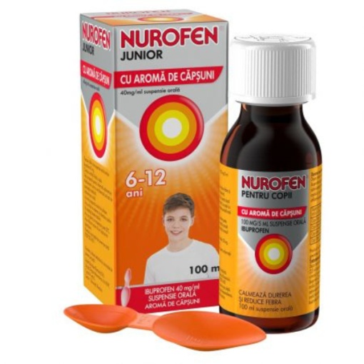 Nurofen Jr Capsuni 6-12a 40mg/ml susp orala 100ml Reckitt