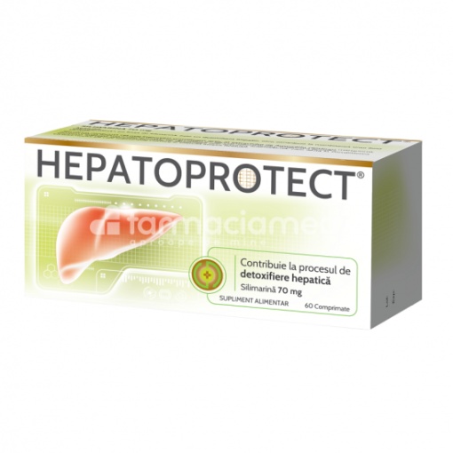 Hepatoprotect, contine silimarina, recomandat in tratamentul hepatitei, hepatopancreatitei, regenereaza si are rol antioxidant, 60 comprimate, Biofarm