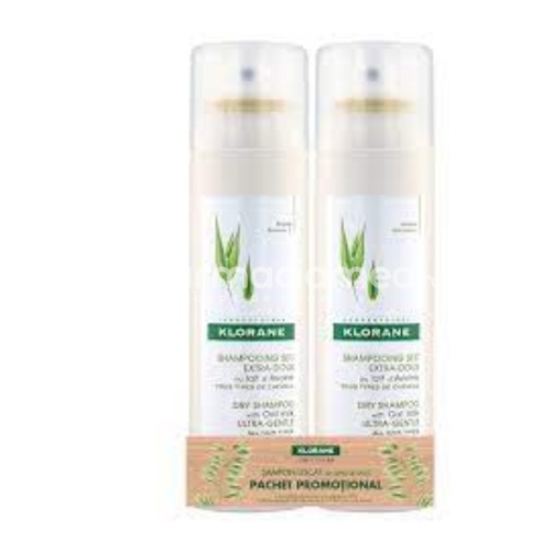 Klorane Pachet Sampon uscat cu lapte de ovaz 1 + 70% reducere la al doilea produs, 2 x 150ml
