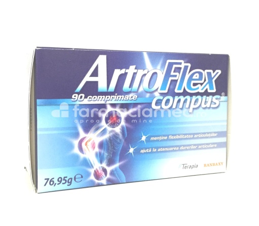 Artroflex compus pentru articulatii, imbunatateste mobilitatea articulatiilor si scade rigiditatea, 90 de comprimate, Terapia