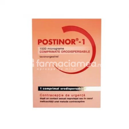 Postinor 1 1500mcg x 1cpr orodisp Gedeon RO