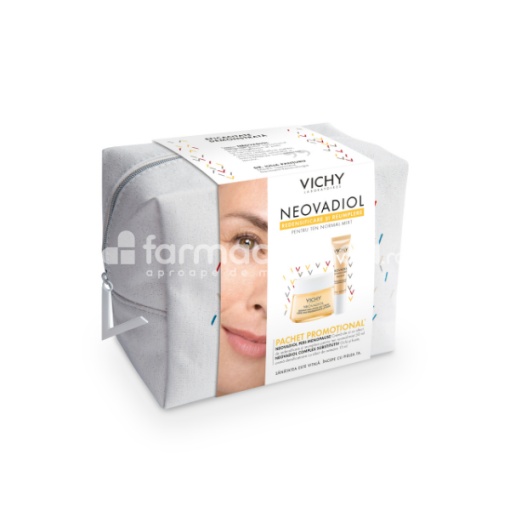 Vichy Neovadiol Peri-Menopause Pachet crema de zi redensificare piele normal mixta, 50ml si Crema ochi si buze, 15ml