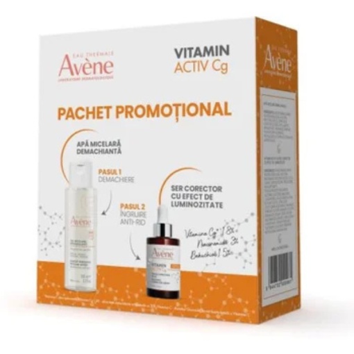 Avene Apa Micelara 100ml+Vitamin C Activ Ser Luminozitate 30ml Pachet Promo