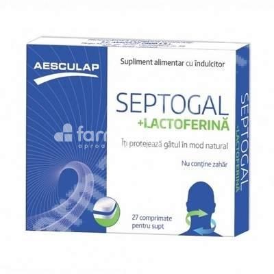 Septogal + Lactoferina 27 comprimate pentru supt, Aesculap