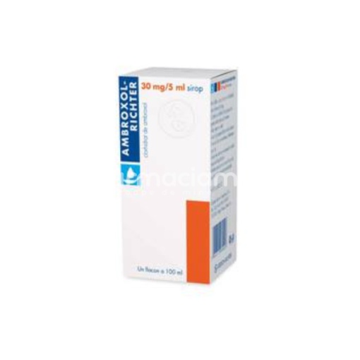 Ambroxol 30mg/5ml, fluidifica secretiile cailor aeriene, indicat in ambele forme de tuse, copii sub 2 ani, flacon 100 ml, Gedeon Richter