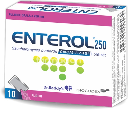 Enterol 250mg pulb orala x 10plic Biocodex