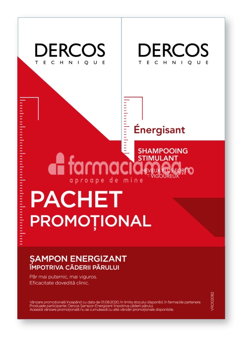 Vichy Dercos Pachet sampon energizant, 200 ml, 2 flacoane