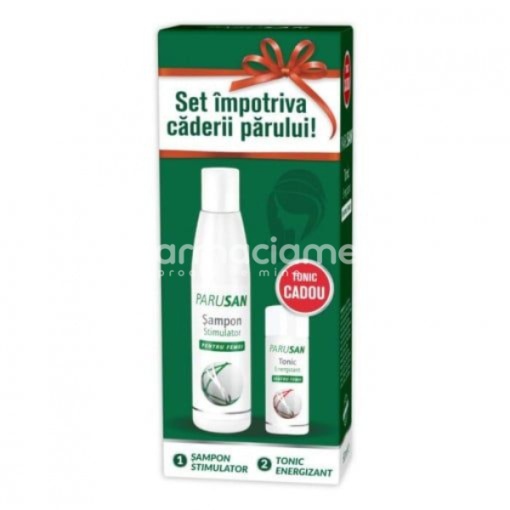 Parusan Set impotriva caderii parului, sampon stimulator 200 ml si tonic energizant 50 ml, Zdrovit