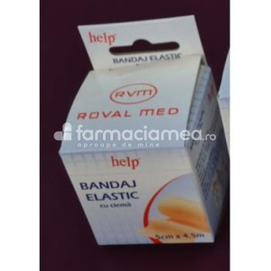 Bandaj Elastic 5cm x 4,5m cu Cleme Roval Med