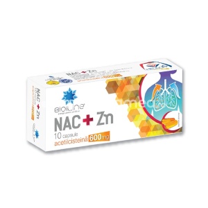 BioSunLine NAC+Zn 600mg Acetilcisteina cu Vitamina C x 10cps Helcor