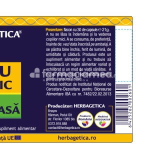 Calciu Organic pentru dinti si oase sanatoase, 30 capsule, Herbagetica - Img 3