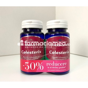 Colesterix Pachet 1+1(50%reducere la al doilea produs), 30+30 comprimate Herbagetica