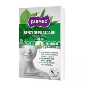 Farmec Benzi Depilatoare Fata Ceara Gel Ceai Matcha si Bambus x 20buc