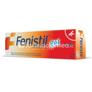 Fenistil gel 0.1%, contine maleat de dimetinden, cu efect antihistaminic, indicat pentru calmarea mancarimilor asociate cu eruptii ale pielii, intepaturi de insecte, arsuri solare si arsuri superficiale, tub 30 g, Gsk