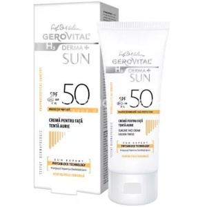 Gerovital H3 Derma+ Sun Crema pentru fata SPF50 Tenta Aurie, 50ml