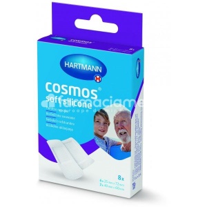 Hartmann Cosmos Soft Silicone Plasturi x 8buc (25 x 72mm x 6buc,40 x 60mm x 2buc)