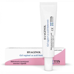Hyaginol gel vaginal cu acid hialuronic, prezinta proprietati de hidratare si protectie a mucoasei vaginale, 40ml, Tis Farmaceutic