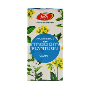 Plantusin Calmant R44, recomandat pentru tratamentul tusei iscate si iritative, de la 3 ani, 30 comprimate de supt, Fares