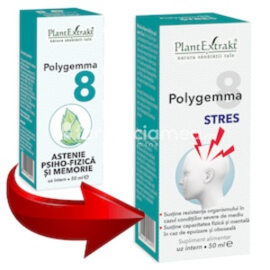 Polygemma 8 Stres (Astenie Psiho-Fizica si Memorie) 50ml Plant E - Img 1