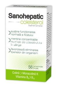 Sanohepatic colesterol, 56 comprimate, 2 cutii, Zdrovit