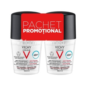 Vichy Homme Pachet deo 48h, 50 ml, 2 roll-on