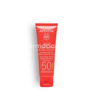 Apivita Sun Crema Protectie Anti-Pete Coloranta SPF50 Tinted 50ml