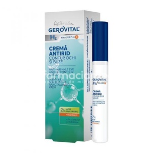 Gerovital H3 Hyaluronic C Crema antirid contur ochi si buze, 15 ml