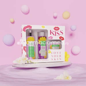 KISS Fantasy Fresia (gel de dus x 250ml + lot de corp x 250ml + unt de corp x 150ml)