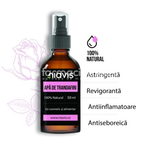 Niavis Apa de trandafiri, efect antiinflamator, tonic, revigorant, pentru toate tipurile de ten, 50 ml