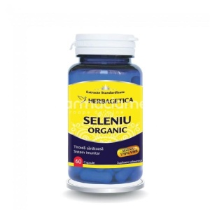 Seleniu Organic, imbunatateste imunitatea, regleaza activitatea glandei tiroide, micsoreaza glicemia, 60 capsule, Herbagetica