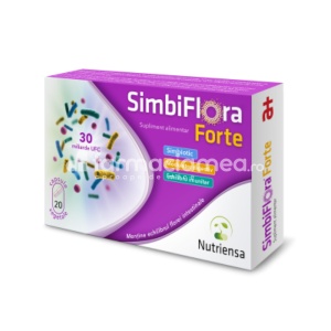 SimbiFlora Forte, probiotice, mentine echilibrul florei intestinale, 20 capsule, Antibiotice