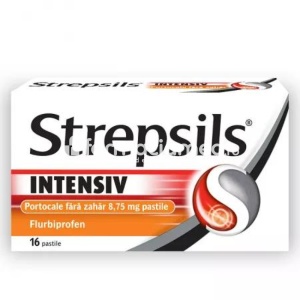 Strepsils intensiv fara zahar cu aroma de portocale, 8,75 mg, 16 pastile, Reckitt Benckiser Healthcare