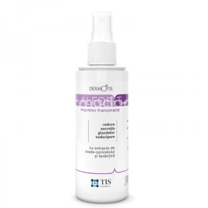 Alfor-T solutie, sub forma de spray, ce contine extracte de coada-soricelului si levantica, impotriva transpiratiei excesive a picioarelor, antebratelor si axilelor, 110ml, Tis Farmaceutic