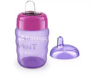 Avent Cana cu tetina de formare moale, fara manere, pentru fetite 9+, 260ml - Img 2