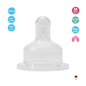 Baby Nova 14221 Tetina Larga Natural Silicon Rotunda Lapte