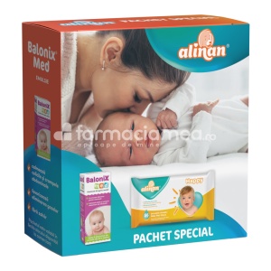 Balonix Med emulsie, flacon 50 ml + Alinan Servetele umede, 56 bucati