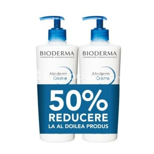 Bioderma Atoderm Pachet Crema Ultra hidratanta parfumata, 500 ml, 1+ 50% reducere la al doilea produs