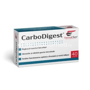 Carbodigest regleaza tranzitul intestinal, 40 capsule FarmaClass