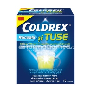 Coldrex Raceala si Tuse 500mg/200mg/10mg x 10plic Perrigo RO