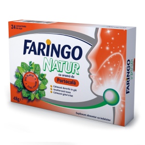 Faringo Natur cu Aroma de Portocala x 24cpr Terapia