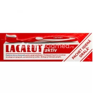 Lacalut Pasta Aktiv 75ml+Periuta Red Edition CADOU