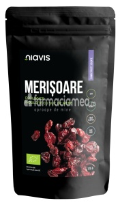 Niavis Merisoare ecologice Bio, indulcite cu suc de mere , 125 g