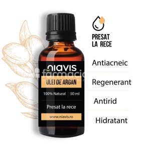 Niavis Ulei de argan, regenereaza si hidrateaza, lupta impotriva ridurilor si impotriva acneei, 50 ml